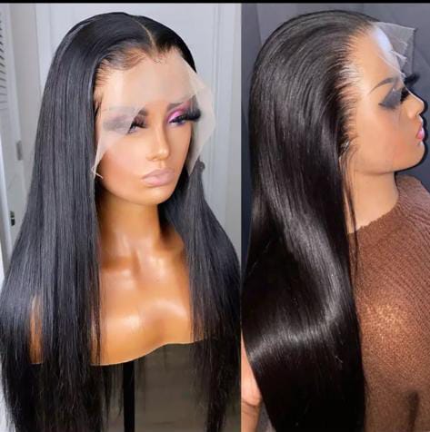 16 inches full frontal lace wig straight hair 100%human 200Dencity